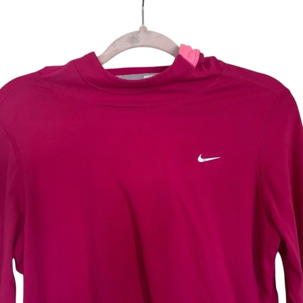 Nike Dri Fit Long Sleeve Pink Running Shirt Size Large (L)